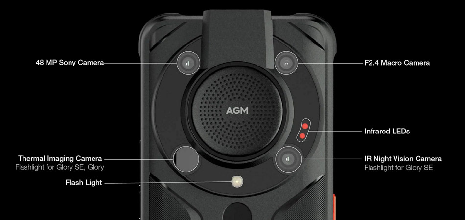 термальная и инфракрасные камеры в AGM Glory G1 Pro