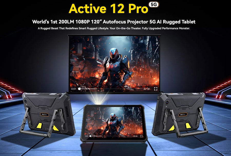 Blackview Active 12 Pro уникальный защищённый планшет с проектором