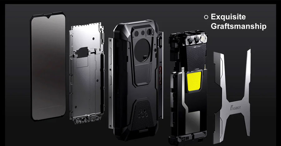 защищенный смартфон FOSSiBOT F106 Pro 8/256gb собран на крепкой раме из металла и прочного пластика