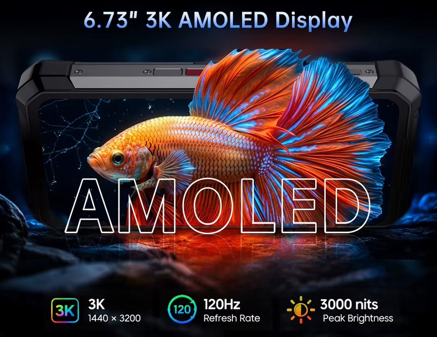 Экран Unihertz Tank 5 18/512GB Black — 6,73-дюймовый AMOLED